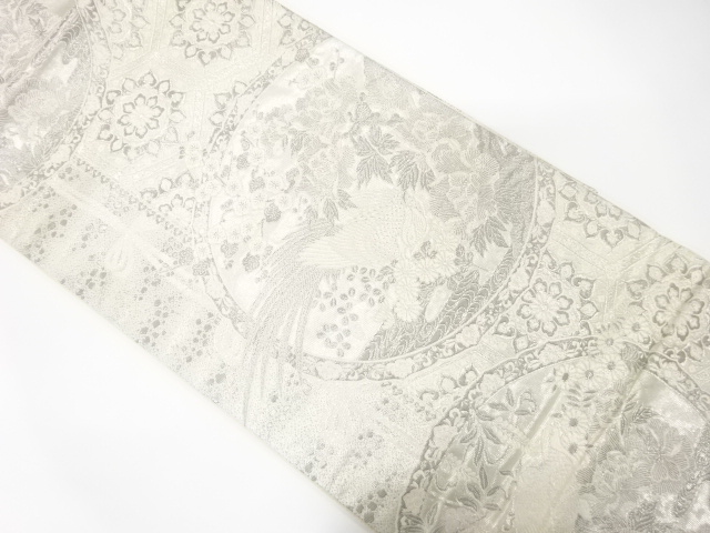 JAPANESE FUKURO OBI / WOVEN FLOWER & BIRD